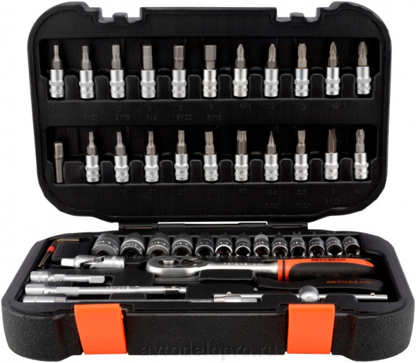 39946 Набор головок торцевых 46пр. 1/4"DR  АвтоДело