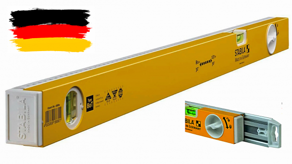 Уровень тип 80Т, 63-105см телескопический (1верт.1гориз.точн.0,5мм/м) STABILA