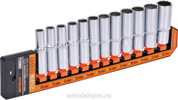 39857 Набор головок высоких 12 пр (DR1/2&quot;; 12РТ; 10-22мм; холдер) АвтоДело