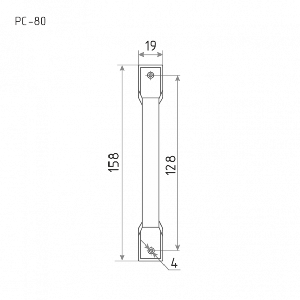 Ручка-скоба РС-80мм (белая) &quot;Нора-М&quot;