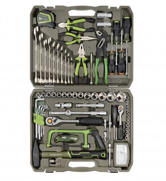 620801 Набор головок 1/4", 1/2" с инструментом, 101 предмет