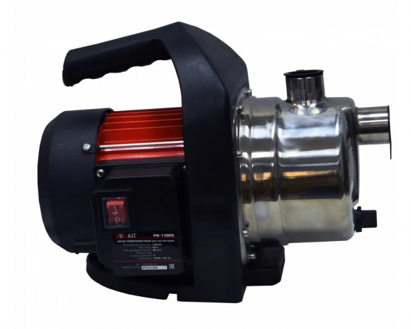 Насос поверхностный PN-1300S (1300Вт, 58л./мин., макс. напор 46м., дл. кабеля 1м.,нерж.сталь)50шт/по