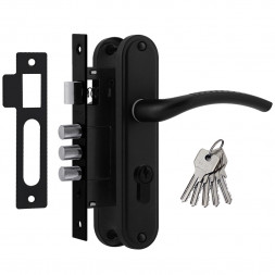 Замок врезной 796А-61,5 мм (черный) НОРА-М