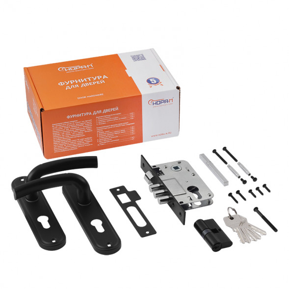 Замок врезной 796А-61,5 мм (черный) НОРА-М