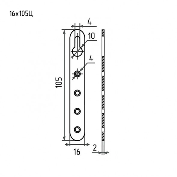 Подвеска мебельная 5.1а L-105 цинк (300) Нора-М