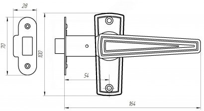 Защелка врезная ЗЕНИТ ЗЩ2.01 золото лак