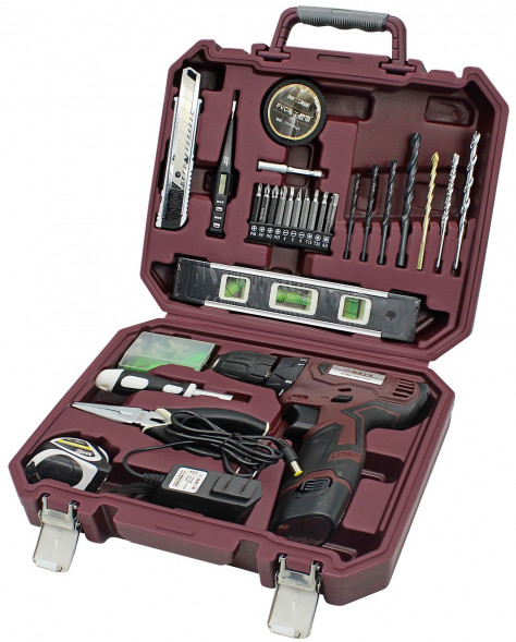 Набор инструментов CRESTTOOLS для домашнего использования 67шт  Electric Drill (12V) (8шт)