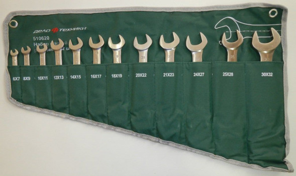 510620 Набор ключей рожковых-12шт.сумка