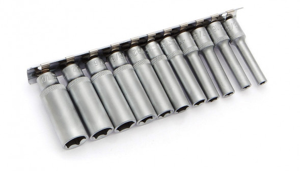 600511 Набор головок 6-гр.удлиненных дюймовых 1/4&quot; 11шт (5/32&quot;,3/16&quot;,7/32&quot;,1/4&quot;,9/32&quot;,5/16&quot;,11/32&quot;,3/8&quot;,7/16&quot;,15/32&quot;,1/2&quot;)