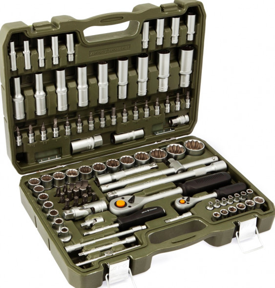 622794 Набор головок двенадцатигранных 1/4", 1/2" с принадлежностями, 94 предм.