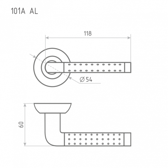 Ручка дверная AL 101А AL золото &quot;Нора-М&quot;