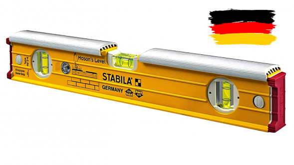 Уровень тип 96-2К, 80см  (2верт.1гориз.точн.0,5мм/м) для каменщика/плиточника STABILA