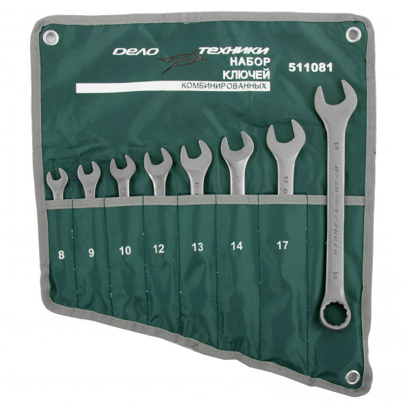 511081 Набор ключей комбинированных - 8шт.(8,9,10,12,13,14,17,19) тетрон сумка