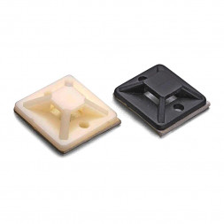 Площадка монтажная для пластиковых хомутов 20*20 (самоклеющаяся с отверстием для саморезов) белая