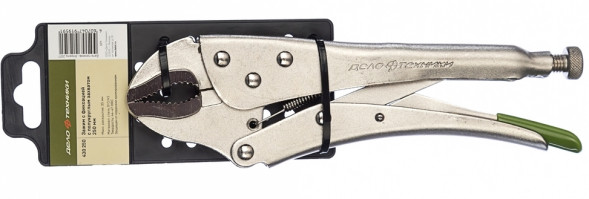 430250 Зажим с фиксатором с полукруглым захватом 220мм на холдере (6шт)