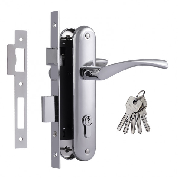 Замок врезной №100-70 Л (хром)  &quot;Нора-М&quot;