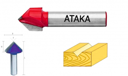 Фреза Атака 8141360 пазовая галтельная V-образная D15,8/ф8/H7,9