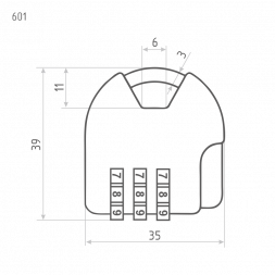 Замок навесной кодовый 601 (красный) &quot;Нора-М&quot;
