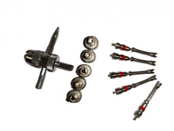 Набор для ремонта вентиля колеса (камеры) 11пр. длинный ниппель (метал.колпачок) BERIL 882602