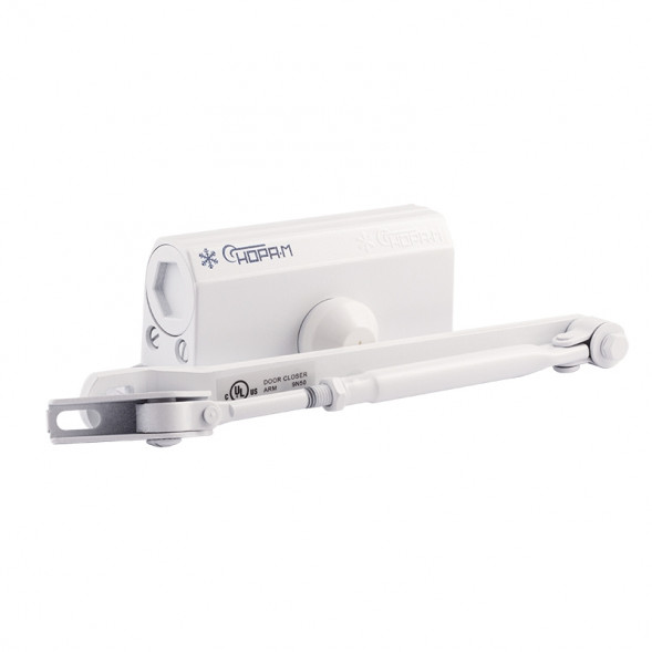 Доводчик №2s F (до 50кг) (бел.) морозостойкий с фиксацией "Нора-М"