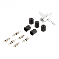 Набор для ремонта вентиля колеса (камеры) 11пр. короткий ниппель (пластик.колпачок) BERIL 882601