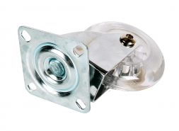 Колесо прозрачный PU поворотное 75мм SCP 93 ПР