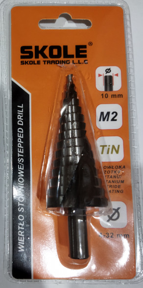 Сверло  ступенчатое Titanium 4*20мм сталь М2 SKOLE