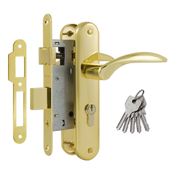 Замок врезной 94-55 мм (золото)