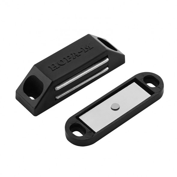 Защелка магнитная №2 (мебельная) (58мм) (черная)