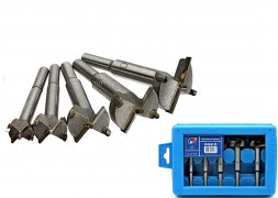 Набор фрез форстнера по дереву 5 предметов с победитом хвостовик 8мм (пластиковая коробка)