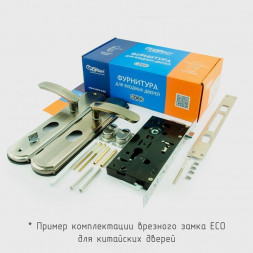Замок врез. N200-68 ECO П (мат.хром-черн.никель)  &quot;Нора-М&quot;