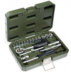 600719 Набор головок 6-гр.с трещоткой 1/4&quot; 19предм.