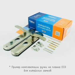 Ручка дверная на планке 200-68мм ECO П (мат.хром/черн.никель) &quot;Нора-М&quot;