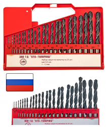 Набор сверл по металу из 25шт.1-13мм Тулмаш