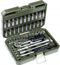 600746 Набор головок 6-гр.с трещоткой 1/4&quot; 46предм.(4,4.5,5,5.5,6,7,8,9,10,11,12,13,14мм)