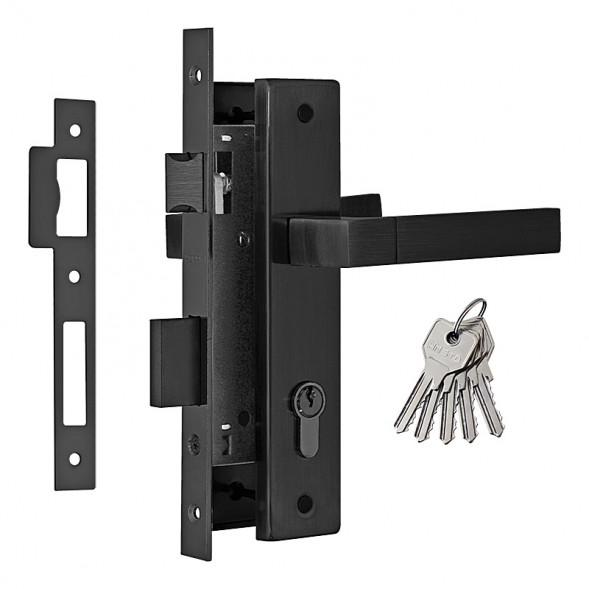 Замок врез. N109-70 Л (черный) НОРА-М