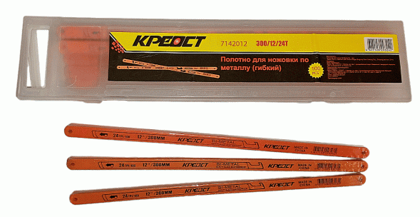 Полотно для ножовки по металлу (гибк) 300 мм КРЕОСТ