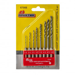 Набор сверл для шуруповерта  8шт."Практик"