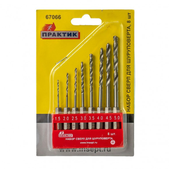 Набор сверл для шуруповерта  8шт."Практик"