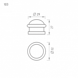 Ограничитель дверной 103 (хром)  &quot;Нора-М&quot;