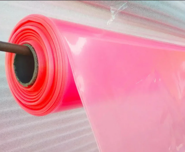 Пленка п/э тепличная 3% (розовая) ГОСТ 150мкм п/рукав 6м (50 мп) 40 кг