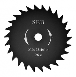 Нож для газонокосилки 26-и лопастной  230*25,4*1,4