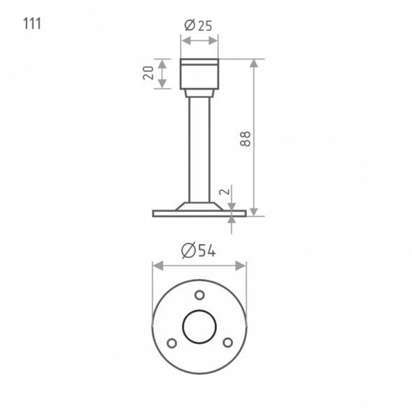 Ограничитель дверной настен.111 (золото)  &quot;Нора-М&quot;