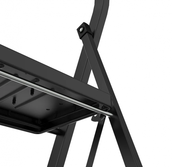 Стремянка стальная с широкими ступенями черная 2 ст