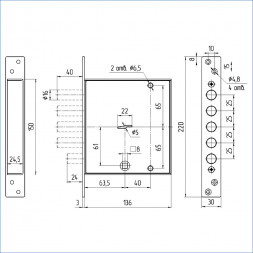 Замок врезной ЗВ8 142.0.0 с задвижкой МЕТТЭМ