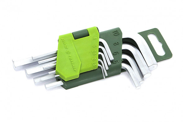 561090 Набор ключей шестигранных 9шт.коротких(1,5;2;2,5;3;4;5;6;8;10мм) (10шт)