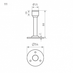 Ограничитель дверной настен.111 (ст.бронза)  &quot;Нора-М&quot;