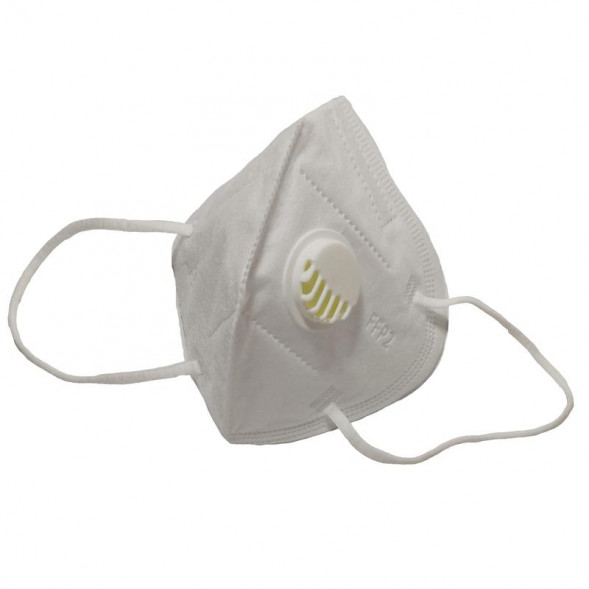 Респиратор с клапаном KN-95 (белый/черный)