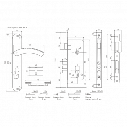 Замок врезной №96-85 М (хром)  &quot;Нора-М&quot;