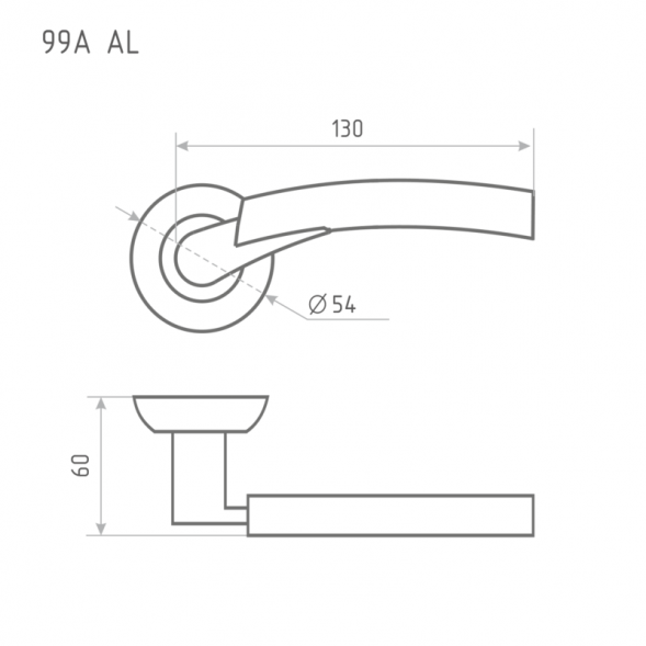 Ручка дверная 99А AL черный